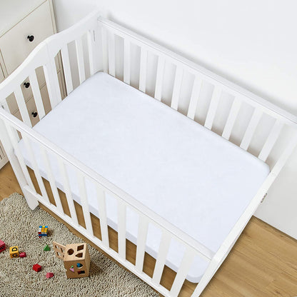 Satin Pack and Play Sheet Fitted, Soft & Silky Portable Playard/Mini Crib Sheets Mattress Cover for Boys and Girls, Compatible with Graco Pack n Play for Baby Hair and Skin, White