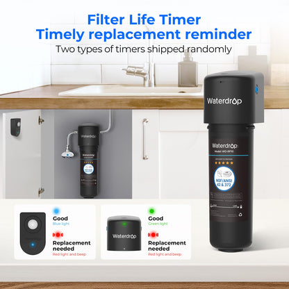 Waterdrop 10UA Under Sink Water Filter System, Reduces PFAS, PFOA/PFOS, Lead, Chlorine, Bad Taste & Odor, Under Counter Water Filter Direct Connect to Kitchen Faucet, NSF/ANSI 42 Certified, 8K Gallons