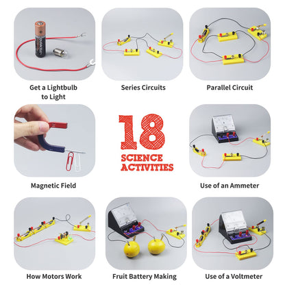 Teenii Electricity and Magnetism Kit Experiments STEM Science Kit for Kids, Electromagnetism Circuit Learning Set School Lab Physics Educational Toys, Birthday Gift for Boys Girls Age 8-16 Year Old