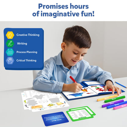 Skillmatics Storybook Art Kit - Create Adventure Stories, DIY Craft & Writing Kit with 300+ Stickers, Scrapbooking & Journal Activity, Gifts for Kids Ages 5, 6, 7, 8, 9, 10