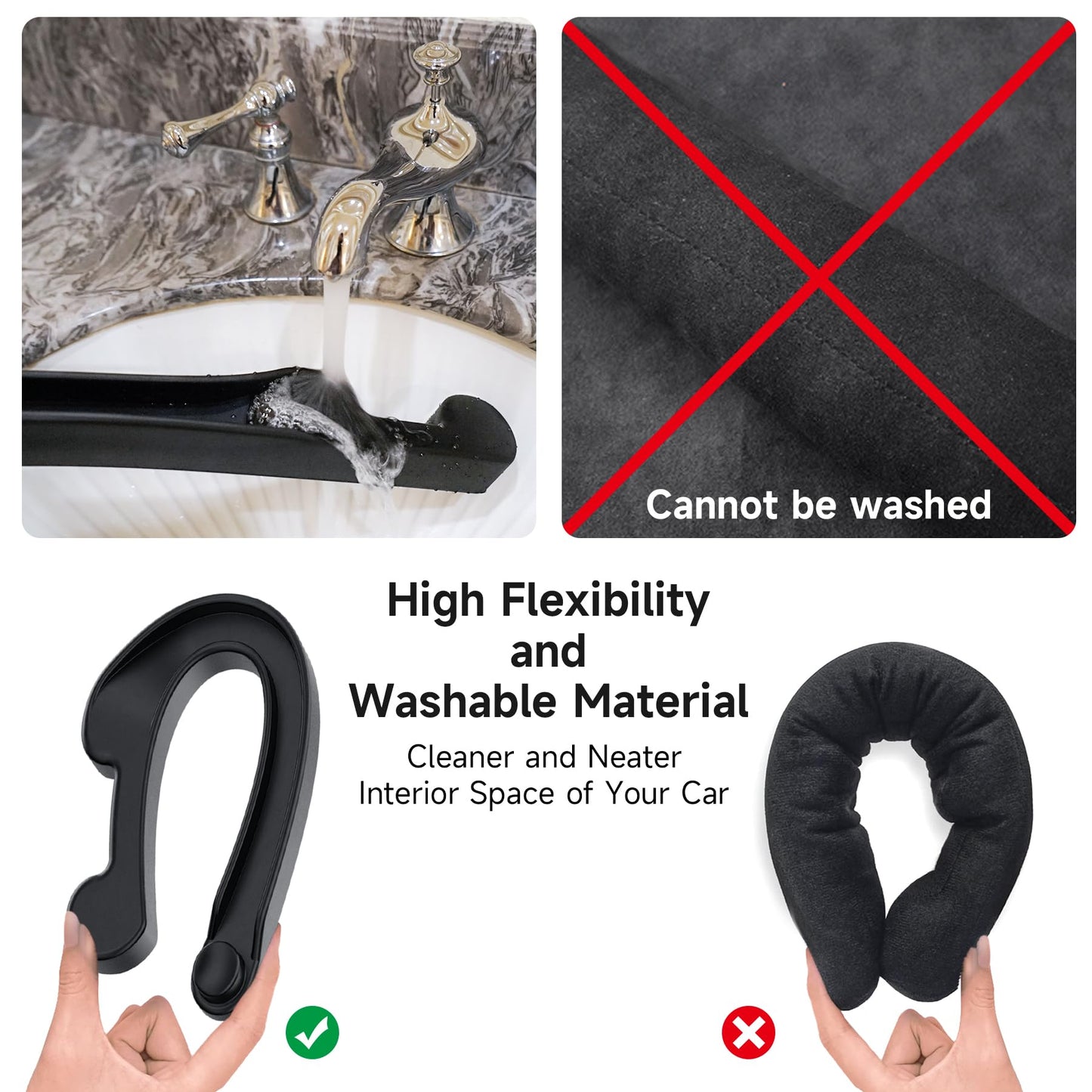 Givifive Car Seat Gap Filler Set of 2, Soft Foam Multifunctional Seat Side Gap Filler with Organizer & Hook Function, 3in1 Gap Stopper Universal Fit Car SUV Truck Fill The Gap Between Seat & Console