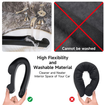 Car Seat Gap Filler Set of 2, 3IN1 Seat Side Gap Filler Plug with Storage Slot & Hook Function, Soft Foam Universal Fit Car SUV Truck Fill Gap Between Seats Console Organizer（Narrow Black）