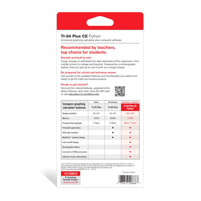 Texas Instruments TI-84 Plus CE Color Graphing Calculator, Black