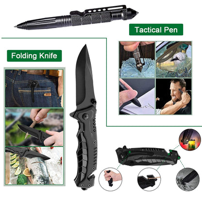 Angieast Survival Kit 35 in 1, First Aid Kit, Survival Gear, Survival Tool Gifts for Men Boyfriend Him Husband Christmas Camping, Hiking, Hunting, Fishing