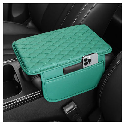 Upgraded Car Center Console Cover,Microfiber Leather Car Armrest Cover Cushion with 2 Storage Bags,Universal Car Armrest Storage Box Car Interior Accessories for Most Vehicles (Turquoise)