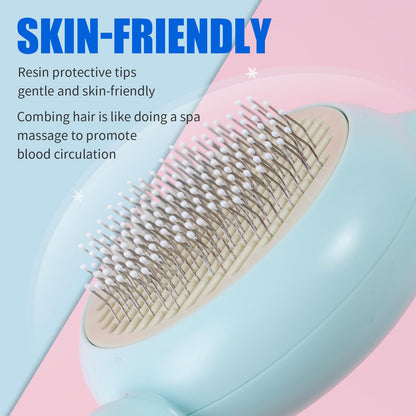 VIOJOJO Cat Brush Dog brushes with Release Button for Shedding Grooming, suit for Long or Medium Haired Cats, Lightweight Skin Friendly Pet Brush Hair Removal Comb Brushes for Kitten