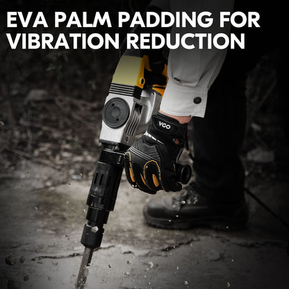 Vgo... 1-Pair Heavy Duty Synthetic Leather Work Gloves, Impact Protection Mechanic Gloves, Rigger Gloves, Vibration Reduction, Touchscreen Capable (Size M, Black, SL8849)