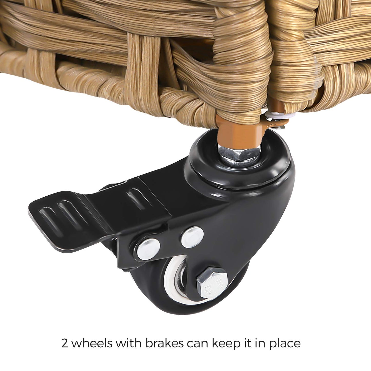 SONGMICS Laundry Hamper with Lid, 140L Synthetic Rattan Laundry Basket with Wheels, Clothes Hamper with 3 Removable Liner Bags, 3-Section Hampers with Handles, Laundry Room, Natural ULCB083N01