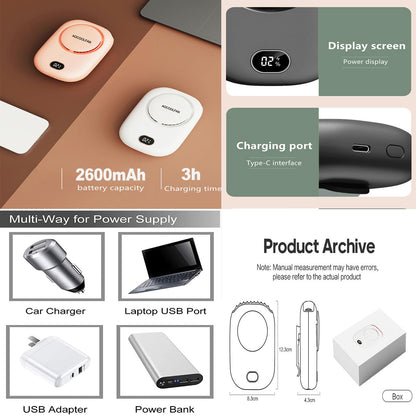 AOCOOLFAN Portable Neck Fan, Mini Small Personal Handheld Fan USB Rechargeable 3 Speed for Girls Boys Woman Eyelash Travel Home Office Outdoor (Black)