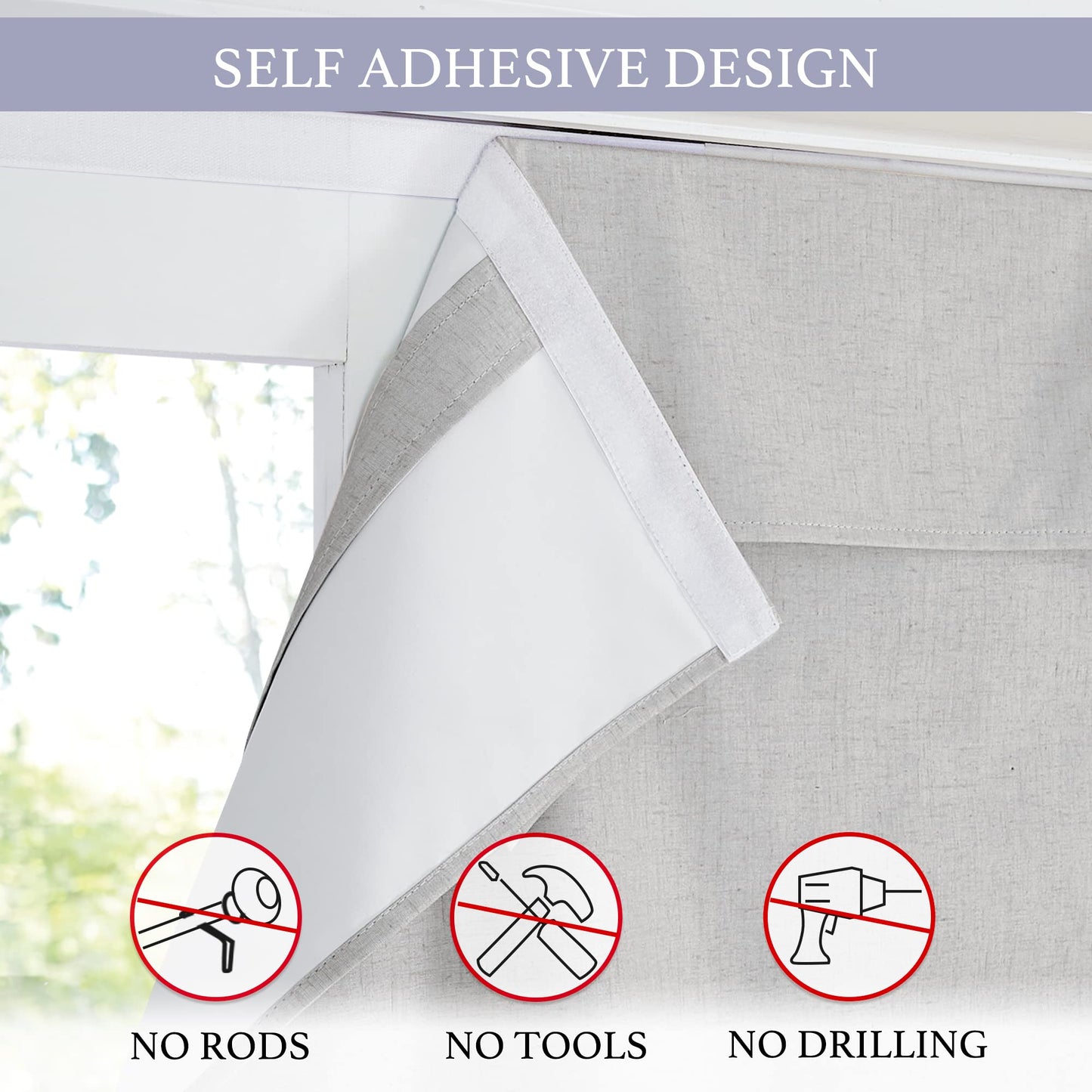 RYB HOME Kitchen Door Curtains 69 inch Length, 100% Blackout Natural Linen Blended Skylight/Patio/Glass/French Door Window Decor Privacy Shades, W26 x L69 inch, Concrete Grey, 1 Panel