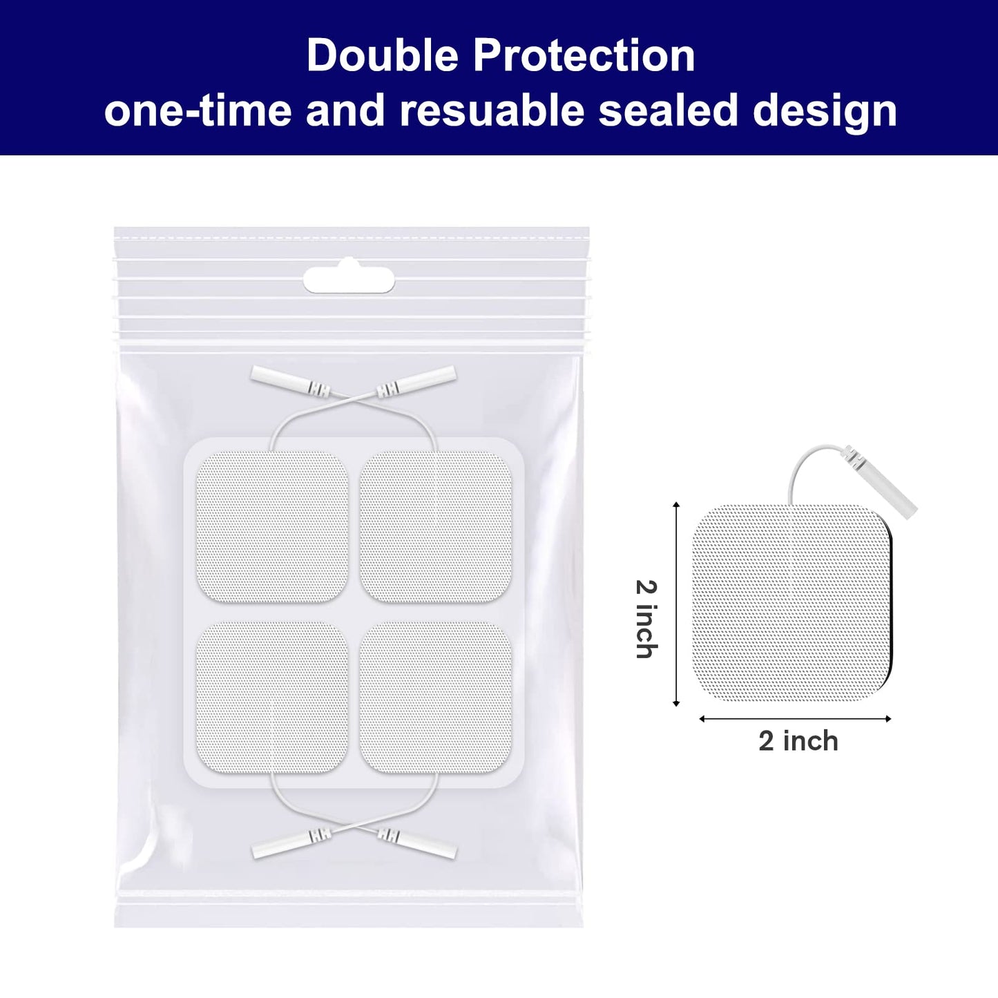 TENS Unit Replacement Pads, NURSAL Reusable TENS Electrode Pads 2x2 20pcs with Upgraded Self-Stick Performance for Electrotherapy, Compatible with AUVON TENS, TENS 7000