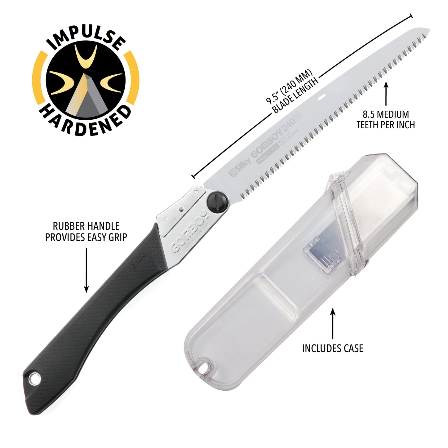 Silky GomBoy Professional Folding Saw 240mm Medium Teeth (121-24)