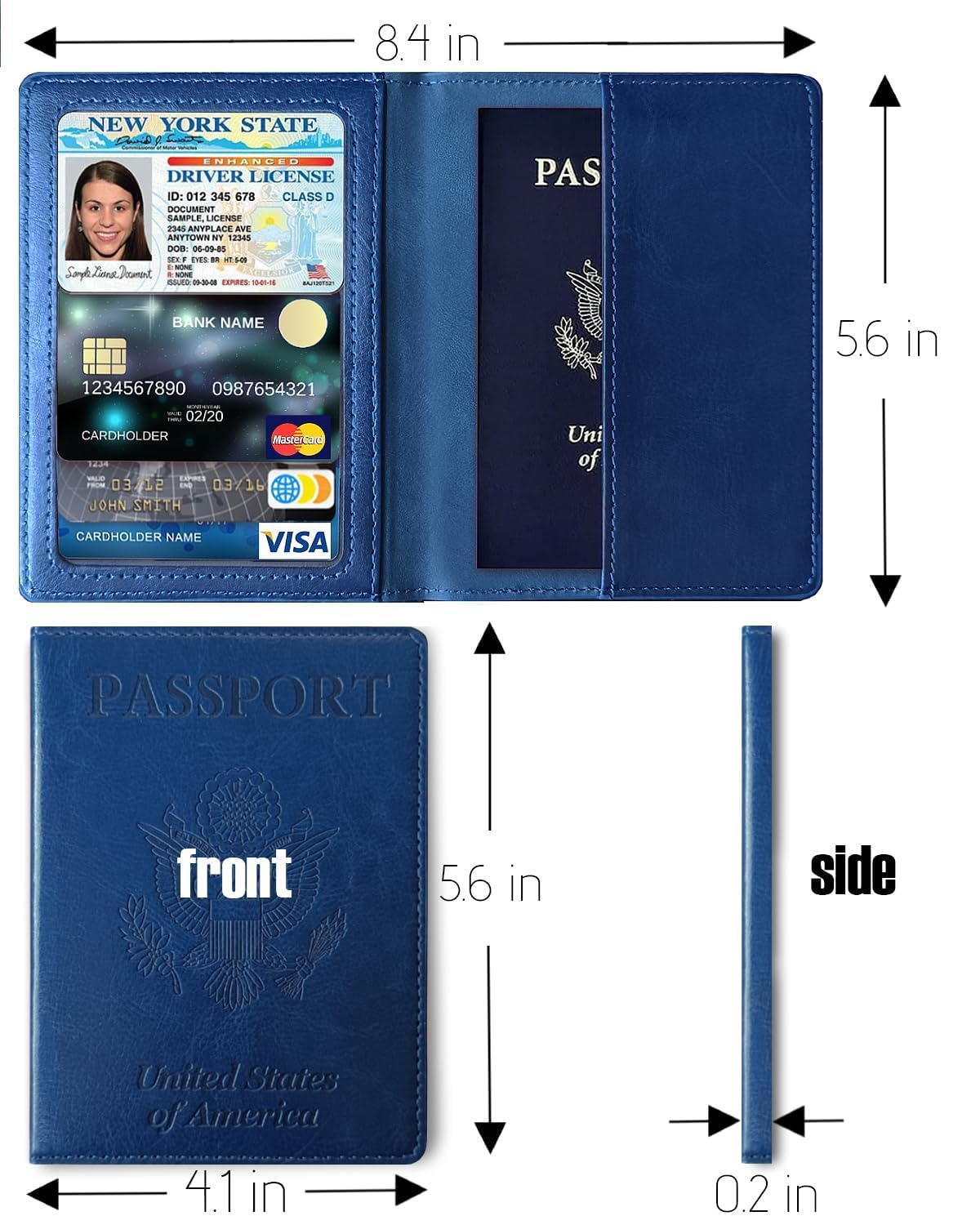 Sizobi Passport Holder for Travel Men, RFID Blocking Passport Covers Case Wallet Card Slot, International Travel Must Haves Travel Accessories for Women, Cruise Ship Essentials Travel Gifts, Navy Blue