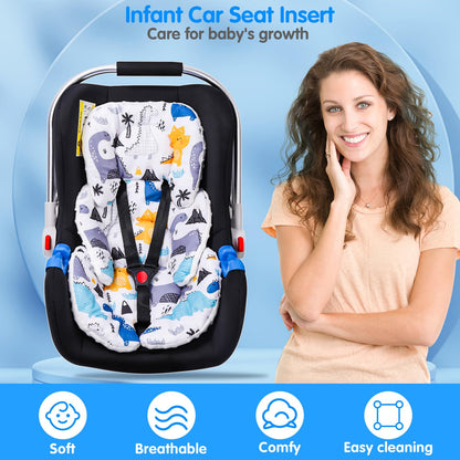 THE KENKYO Infant Car Seat Insert, 2-in-1 Reversible Baby Car Seat Cushion, Carseat Head & Body Support for Newborn, Soft Stroller Cushion Insert for Bouncer, Swing, Baby Registry Seach