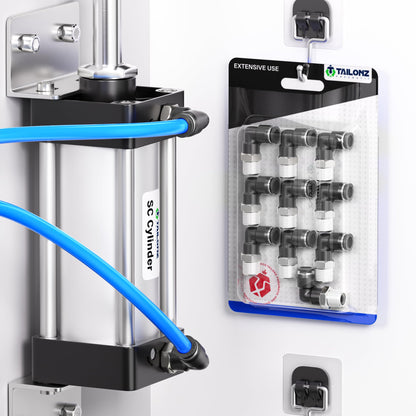 TAILONZ PNEUMATIC Male Elbow 1/4 Inch Tube OD x 1/8 Inch NPT Thread 90 Push to Connect Fittings PL-1/4-N1 (Pack of 10)