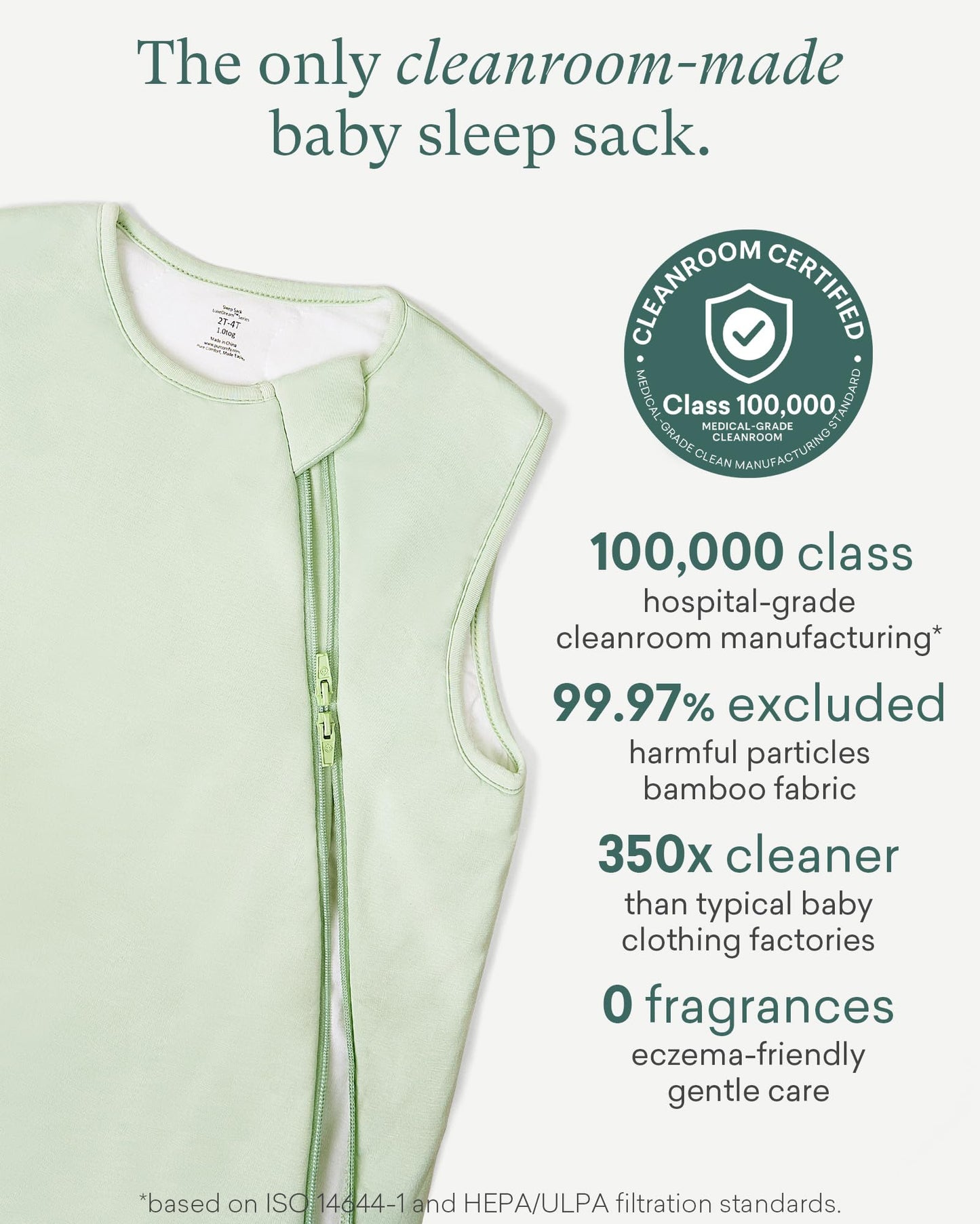 PurComfy Supersoft Sleep Sack 1.0 TOG, Premium Bamboo Viscose Baby Sleeping Bag, 2-Way Safe Zipper Sleep Sacks 6-15 Months (Slate)