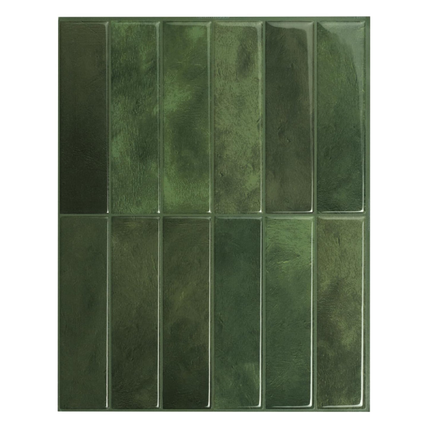 Smart Tiles SMART TILES Peel and Stick Backsplash - 5 Sheets of 11.43'' x 9'' - 3D Adhesive Peel and Stick Tile Backsplash for Kitchen, Bathroom, Wall Tile, Sefrou Green