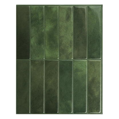 Smart Tiles SMART TILES Peel and Stick Backsplash - 5 Sheets of 11.43'' x 9'' - 3D Adhesive Peel and Stick Tile Backsplash for Kitchen, Bathroom, Wall Tile, Sefrou Green