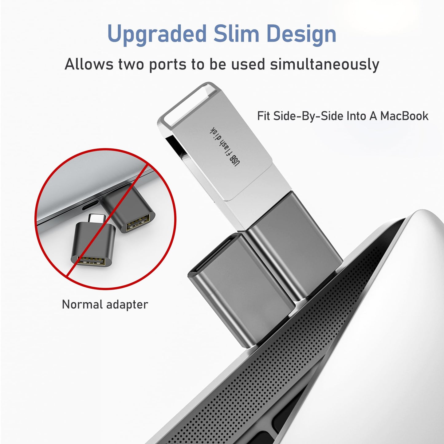 Basesailor USB C to USB Adapter 3Pack,USBC Male to A Female 3.0 OTG MacBook Pro/Air Adapter,Type C Thunderbolt 4 3 Converter for Apple iPhone 17 16 15,Mac,iPad,Microsoft Surface,Samsung Galaxy S25 S24