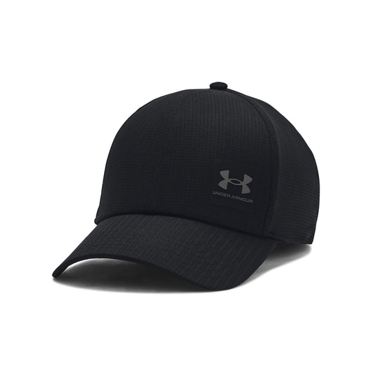Under Armour Men's Iso-Chill ArmourVent Adjustable Hat, (001) Black / / Castlerock, One Size Fits Most