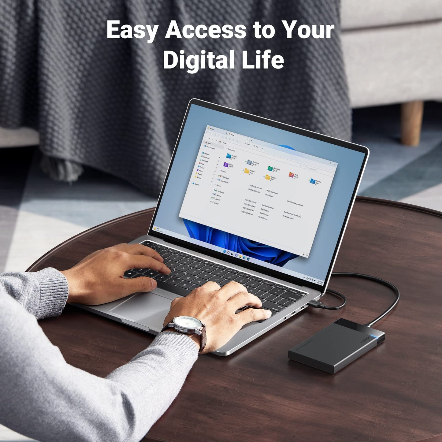 UGREEN 2.5" Hard Drive Enclosure USB C 3.1 Gen 2 to SATA III 6Gbps for SSD HDD 9.5 7mm External Hard Drive Disk Case with UASP Compatible with WD Seagate Toshiba Samsung Hitachi PS4 Xbox Router