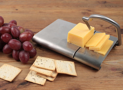 RSVP International Endurance Collection Cheese Slicer, Guillotine Style Sleek Modern Design, Stainless Steel Blade, Non-Skid Feet, Dishwasher Safe, 7x5.25" Base, 4" Blade