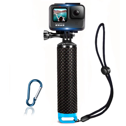 Floating Hand Grip Waterproof Monopod for GoPro Hero 13 12 11 10 9 8 7 6 5 4 3+ 2 1 Session Black Silver Handler & Handle Mount Accessories Kit for Water Sport and Action Cameras (Blue)