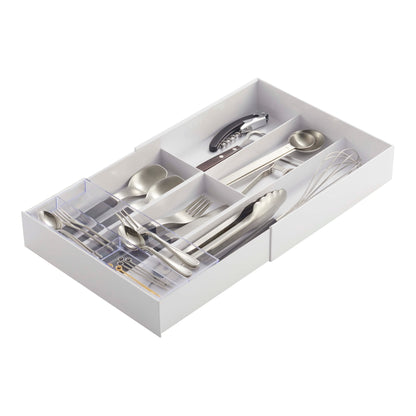 Yamazaki Home Tower Cutlery Drawer Organizer - Kitchen Silverware Utensil Storage Tray - Expandable Ii - Abs Plastic