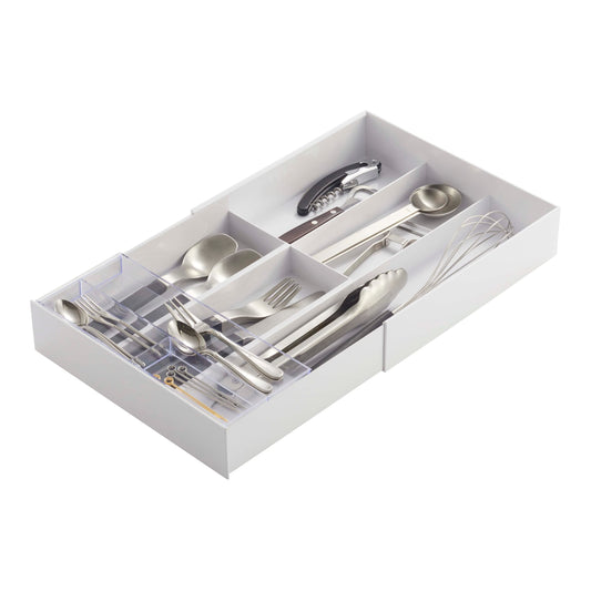 Yamazaki Home Tower Cutlery Drawer Organizer - Kitchen Silverware Utensil Storage Tray - Expandable Ii - Abs Plastic