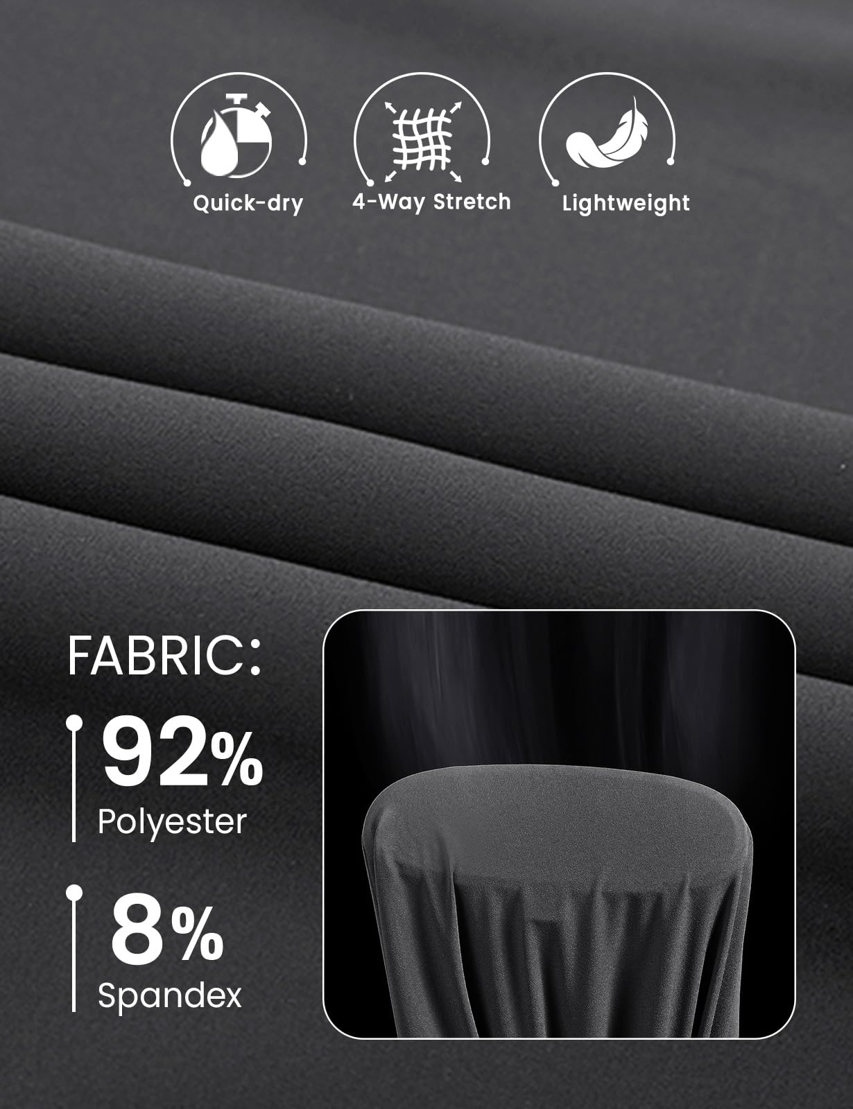 Rdruko Men's Sweat Pants Lightweight Casual Workout Gym Jogger Hiking Track Sports Athletic with Zipper Pockets(Dark Grey, US L)