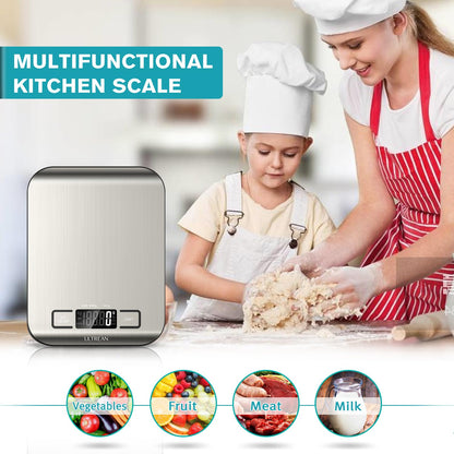 Ultrean Food Scale, Digital Kitchen Scale Weight Grams and Ounces for Baking Cooking and Meal Prep, 6 Units with Tare Function, 11lb (Batteries Included)