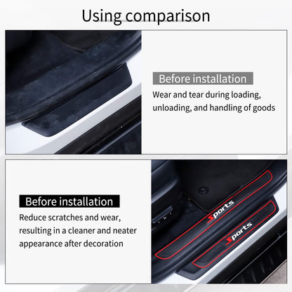 SINGARO Car Door Threshold Protection, 4PCS Door Edge Step Dust Shield Cover, Door Width 19.8x1.57inch Car/SUV Universal Rubber Scratch Resistant Exterior Accessories (Sport)