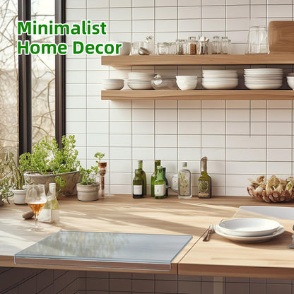 SWSKR Acrylic Cutting Board with Counter Lip,17.5"x13.5" Clear Cutting Board for Kitchen Countertop,Non-Slip,60% Thicker,Perfect for Bread,Meat,Veggies & More,Great Kitchen Essential Gadgets & Decor