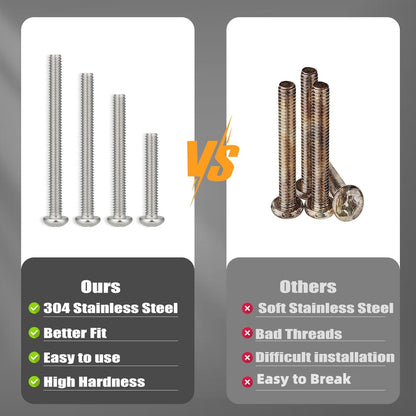 VGBUY 351Pcs Machine Screws Nuts and Bolts Assortment Kit, # 6-32# 8-32# 10-24 Phillips Pan Head Assorted 304 Stainless Steel Bolts Nuts Flat Washers Bolts with Case