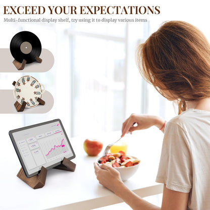 PUERSI Cookbook Stand for Kitchen, Recipe Book Holder for Kitchen Counter, Wooden Cookbook Holder, Rustic Cook Book Holder Stand - Rustic Brown