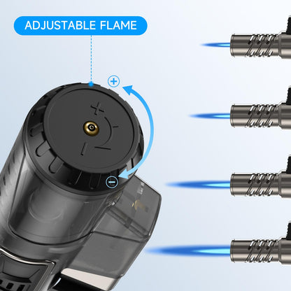 TOPKAY 2 Pack Torch Lighter Jet Flame Butane Lighter Refillable Mini Torch Lighter for Candles Grill BBQ Fireworks Camping (NO PREFILLED)