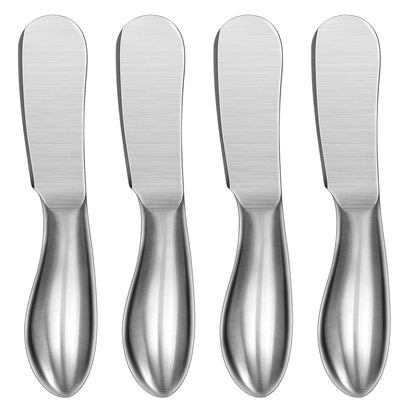 WoneNice Spreader Knife Set, 4-Piece Cheese and Butter Spreader Knives, One-piece Stainless Steel, Gifts for Birthday/Parties/Wedding/Bridal Shower/Housewarming/Thanksgiving/Christmas