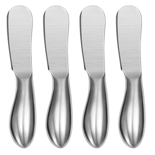 WoneNice Spreader Knife Set, 4-Piece Cheese and Butter Spreader Knives, One-piece Stainless Steel, Gifts for Birthday/Parties/Wedding/Bridal Shower/Housewarming/Thanksgiving/Christmas