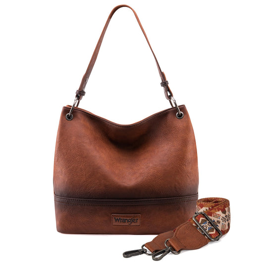 Wrangler Hobo Bags for Women Vegan Leather Shoulder Purses and Handbags with Crossbody Strap WG20-918ABR