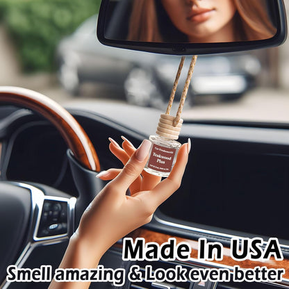 Car Air Freshener Hanging 2 Pack,Mahogany Teakwood Essential Oil Diffuser for Car, Car Air Freshener Cute, 45+ days Long Lasting Air Freshener for Car And Women, car accessories Made in USA