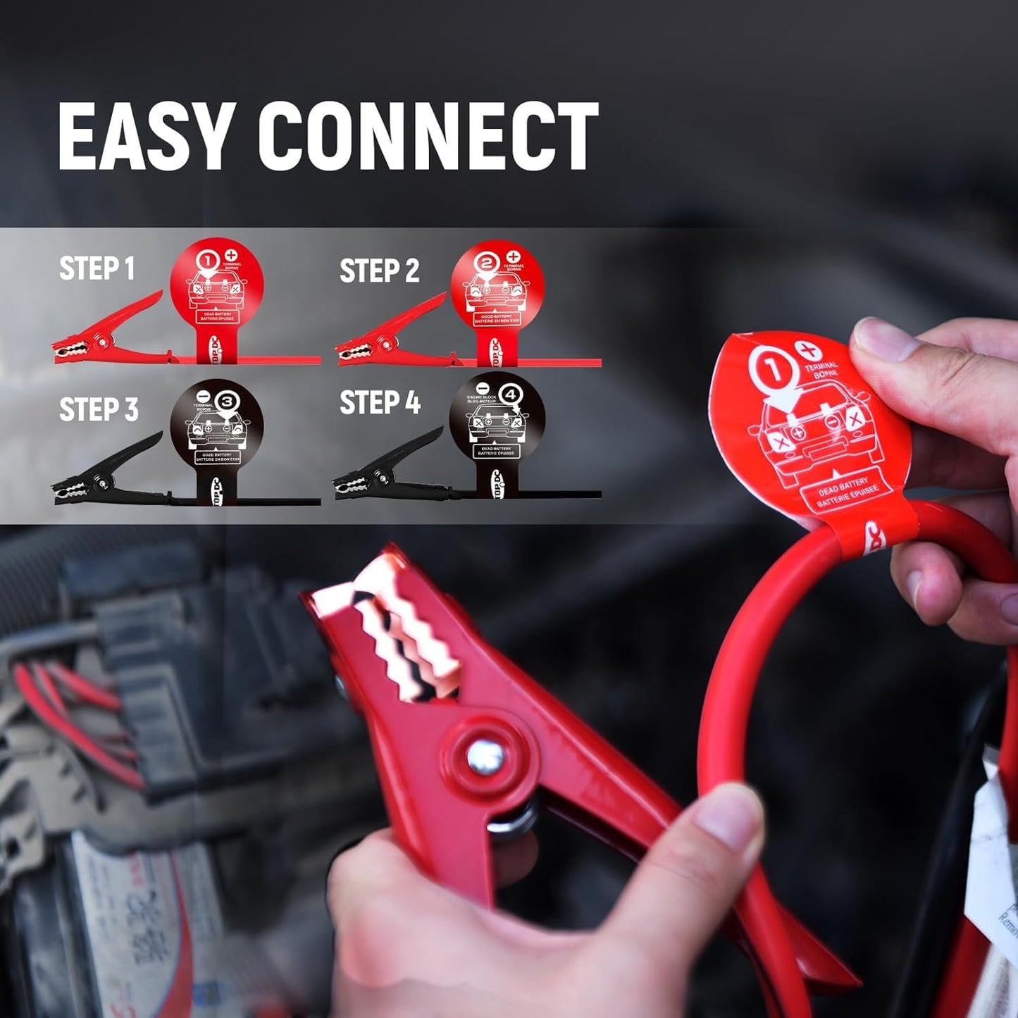 TOPDC 8 Gauge 12 Feet Jumper Cables for Car Battery, Heavy Duty Automotive Booster Cables for Jump Starting Dead or Weak Batteries with Carry Bag,(TD-P0812)