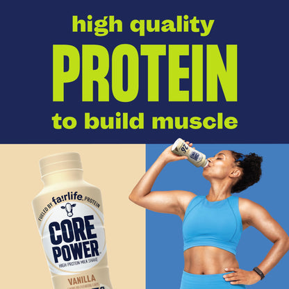 Core Power Protein Shake, Vanilla, 26g Bottle, 14oz, 12 Pack