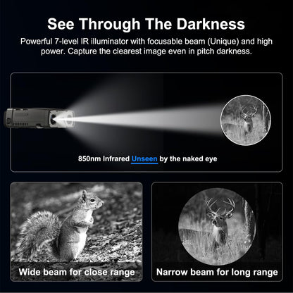 VABSCE Night Vision Goggles, True 4K Full-Color Night Vision Binoculars, Built-in Powerful Focusable IR, 6000mAh Rechargeable Battery, Super Large Display, Long Viewing Range, Free 64GB Card (Black)