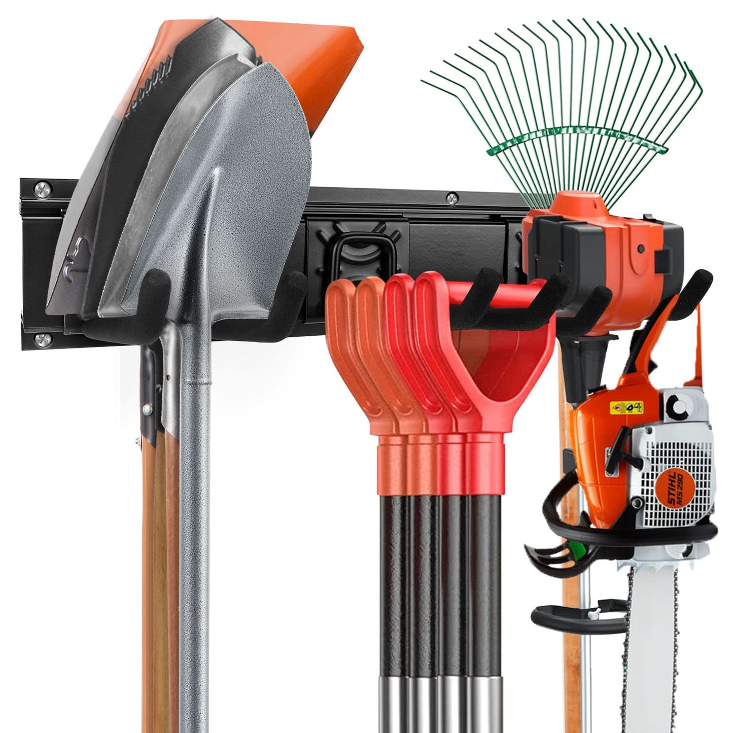 Garage Garden Tool Storage Rack Organizer Wall Mount, Yard Shovel Rack Holder Organization, Heavy-Duty Extra Width Panels for Hanging Landscaping Equipment,Ladders,Sport Gears,Hoses,Lawn Trimmer