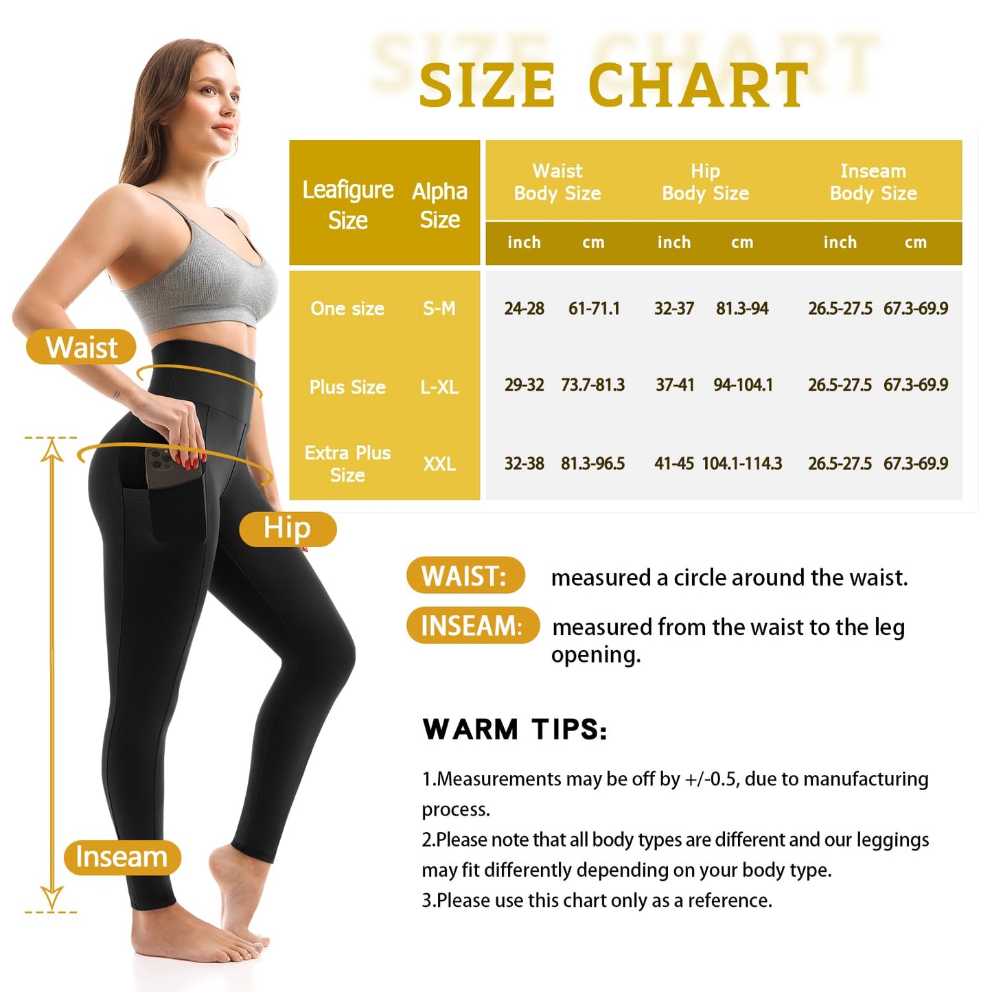Walifrey Leggings with Pockets for Women, High Waisted Buttery Soft Womens Leggings for Gym Yoga Workout (Black SM)