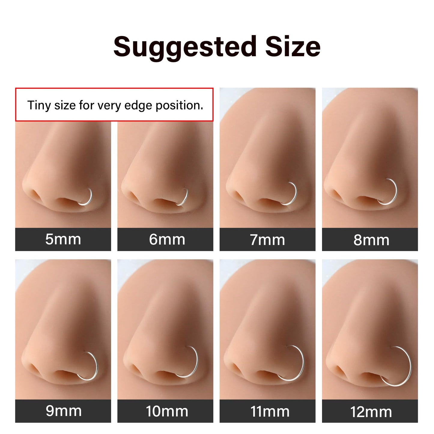 Thin Nose Rings Hoops for Women/Men,Tiny Small Gold Nose Rings 22g for Nose Piercings (1pc - 22 gauge - 7mm,14K Gold Filled)