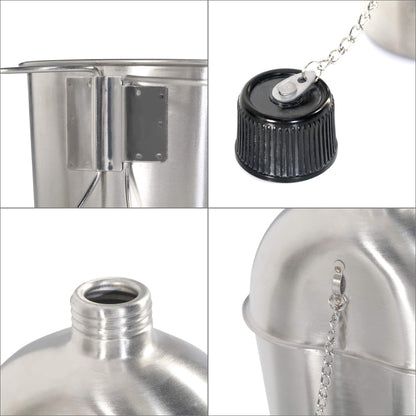 DARTMOOR G.I. Army Stainless Steel Canteen Military with Cup and Green Nylon Cover Waist Belt for Camping Hiking Climbing (Cup with Foldable Butterfly Handle)