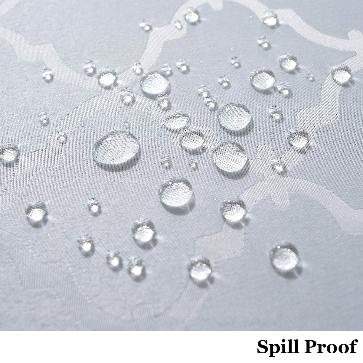 SASTYBALE White Tablecloth Jacquard Floral Polyester Table Cloth Spill-Proof Wrinkle Resistant Table Cover for Kitchen Dining Parties Tabletop(Rectangular/Oblong,60"x120"(10-12 Seats)