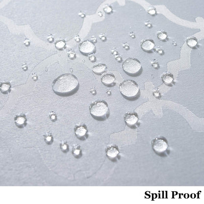 SASTYBALE White Tablecloth Jacquard Floral Polyester Table Cloth Spill-Proof Wrinkle Resistant Table Cover for Kitchen Dining Parties Tabletop(Rectangular/Oblong,60"x120"(10-12 Seats)