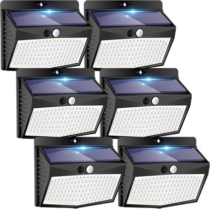 [6 Packs] Solar Lights Outdoor Motion Sensor Solar Security Lights Waterproof with 3 Lighting Modes Solar Powered Wall Lights Outside for Garden Fence Yard Deck